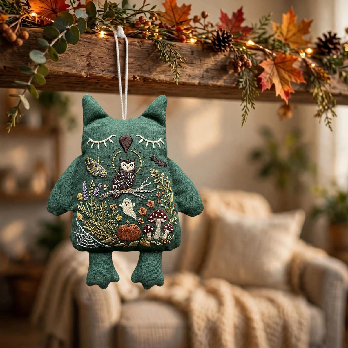 Rubbyoo Owl Embroidery Kit - Owl On Branch | Witchy Halloween Gift | Needlework Cushion Hanger - image 6