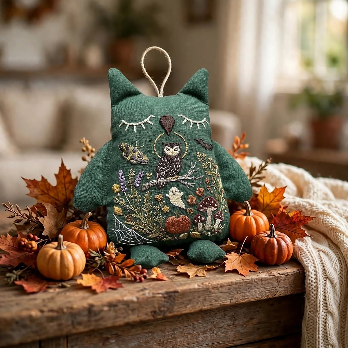 Rubbyoo Owl Embroidery Kit - Owl On Branch | Witchy Halloween Gift | Needlework Cushion Hanger - image 5