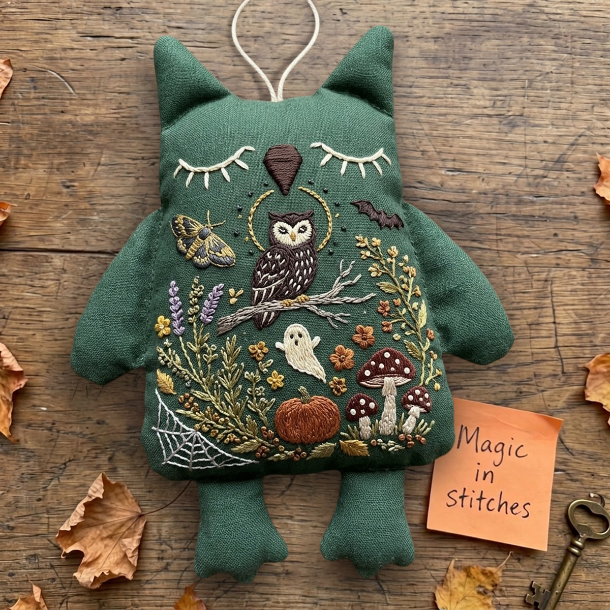 Rubbyoo Owl Embroidery Kit - Owl On Branch | Witchy Halloween Gift | Needlework Cushion Hanger - image 4