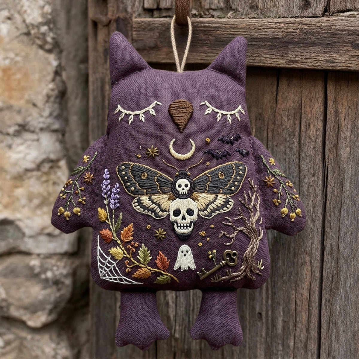 Rubbyoo Owl Embroidery Kit - Death's-head Hawkmoth | Gift For Goths | Hanging Wall Art  - image 2