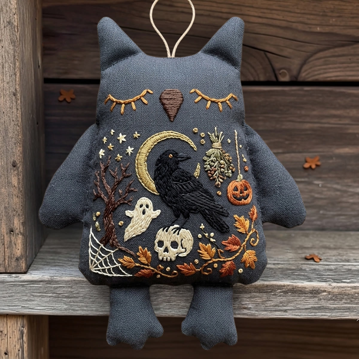Rubbyoo Owl Embroidery Kit - Crow On Skull | Halloween Gift | Dark Academia Room Decor - image 3