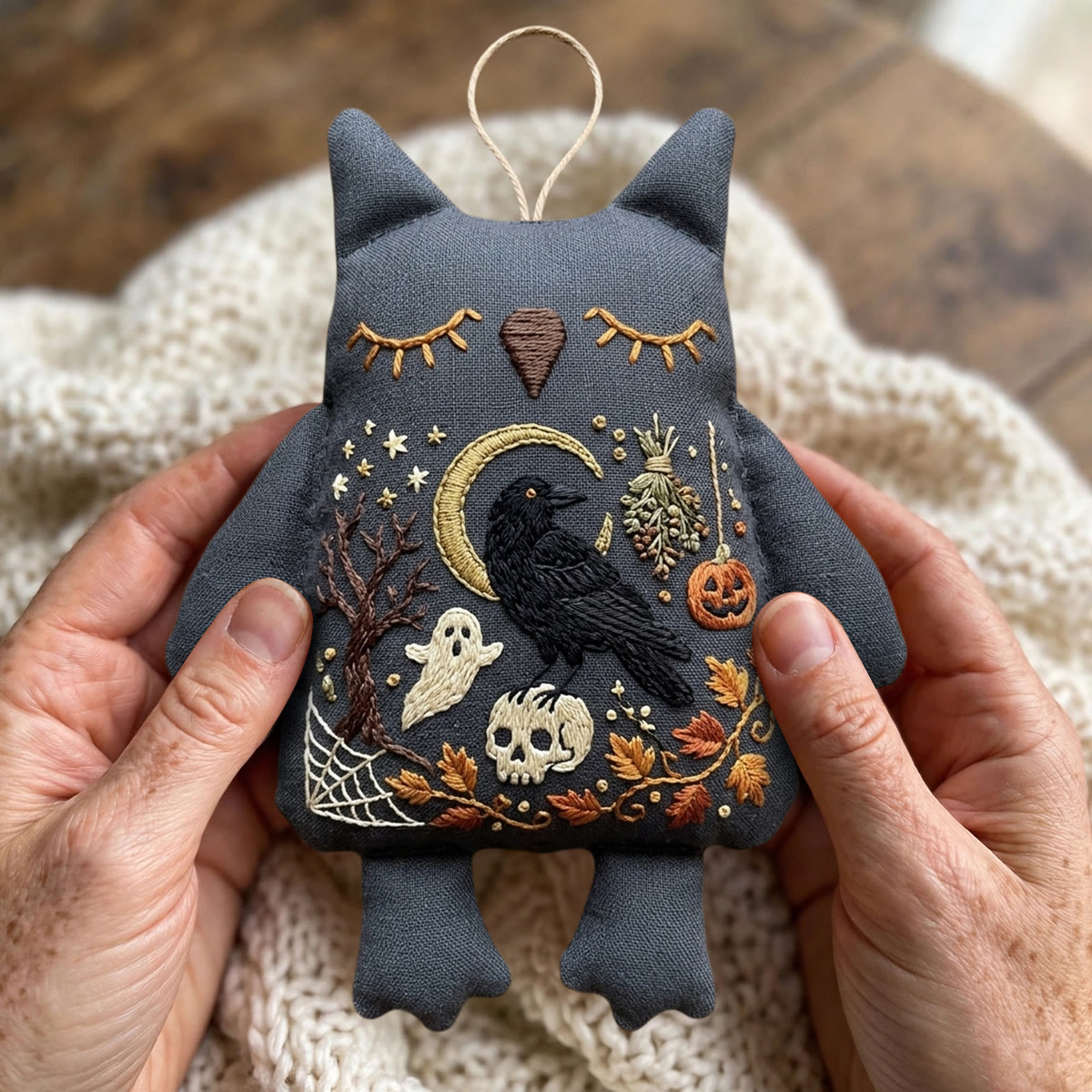 Rubbyoo Owl Embroidery Kit - Crow On Skull | Halloween Gift | Dark Academia Room Decor - image 7