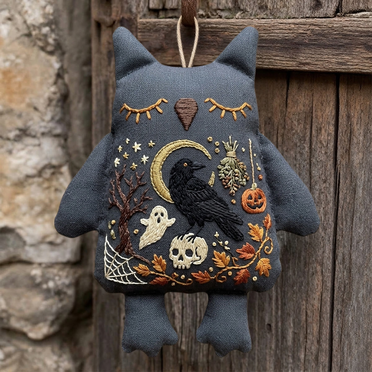 Rubbyoo Owl Embroidery Kit - Crow On Skull | Halloween Gift | Dark Academia Room Decor - image 2