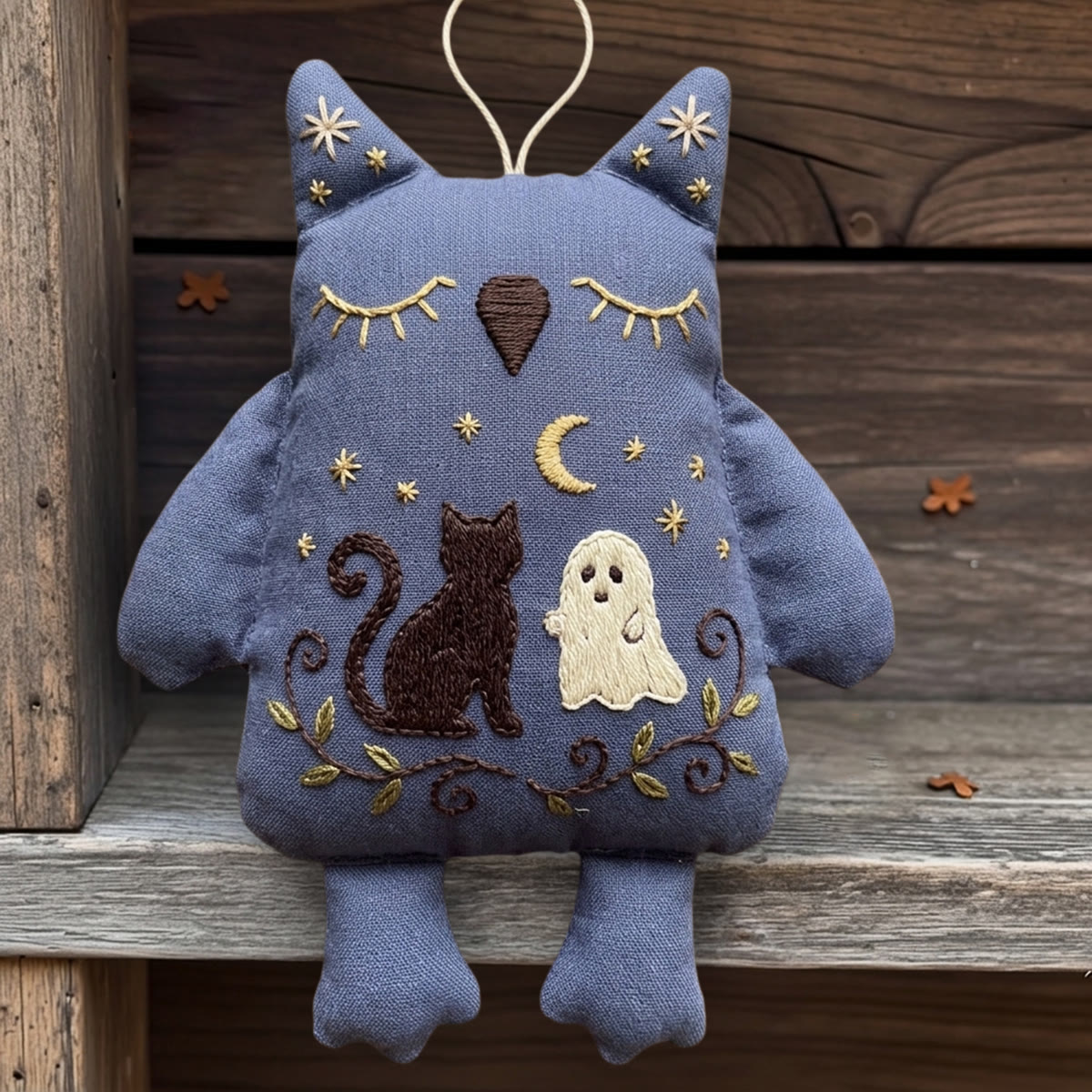 Rubbyoo Owl Embroidery Kit - Black Cat And Ghost | Spooky Cute Gift | Whimsical Goth Decor - image 4