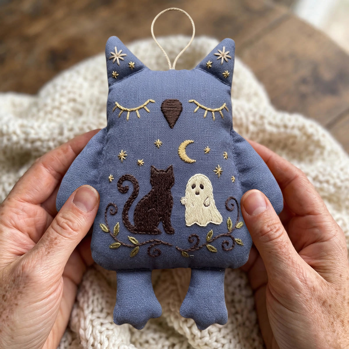 Rubbyoo Owl Embroidery Kit - Black Cat And Ghost | Spooky Cute Gift | Whimsical Goth Decor - image 7
