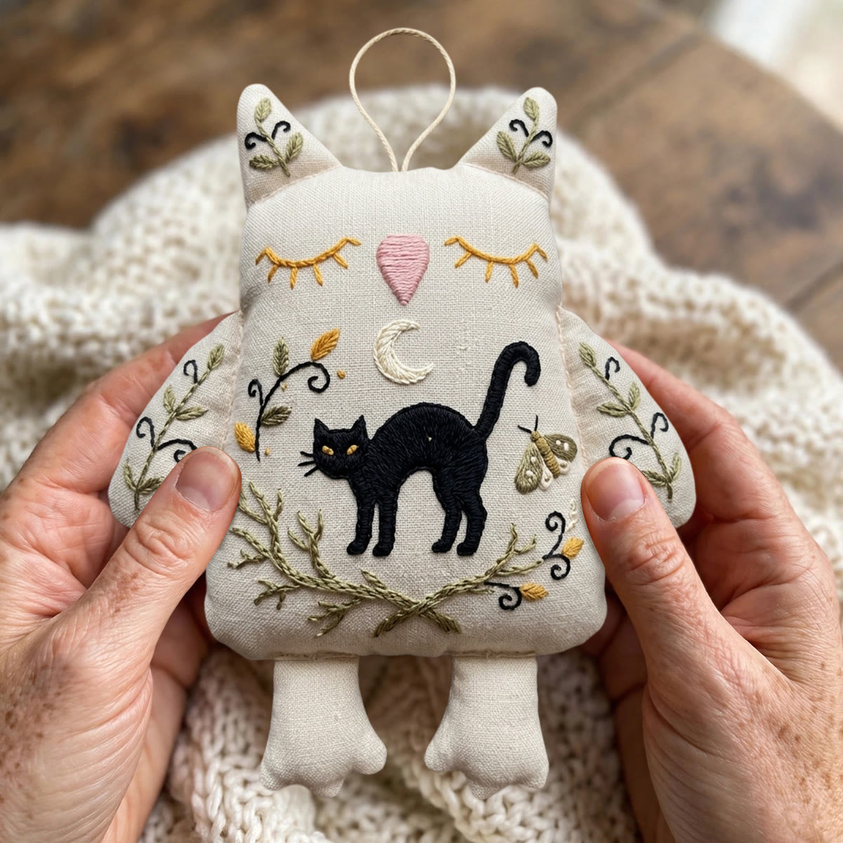 Rubbyoo Owl Embroidery Kit - Arching Black Cat | Gift For Owl Lovers | Minimalist Halloween Decor - image 7