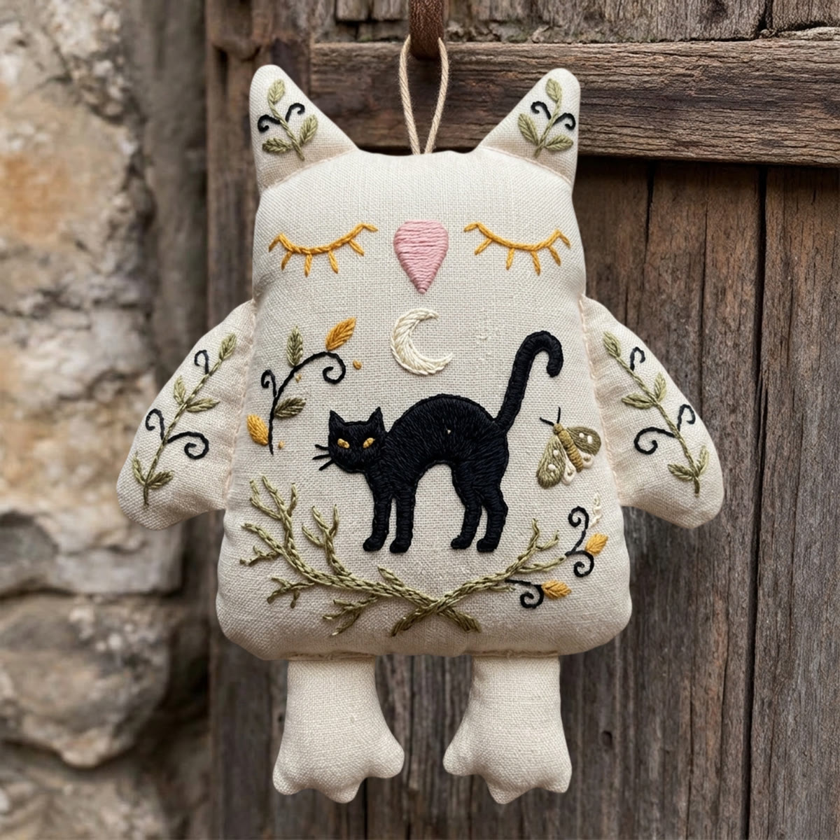 Rubbyoo Owl Embroidery Kit - Arching Black Cat | Gift For Owl Lovers | Minimalist Halloween Decor - image 2