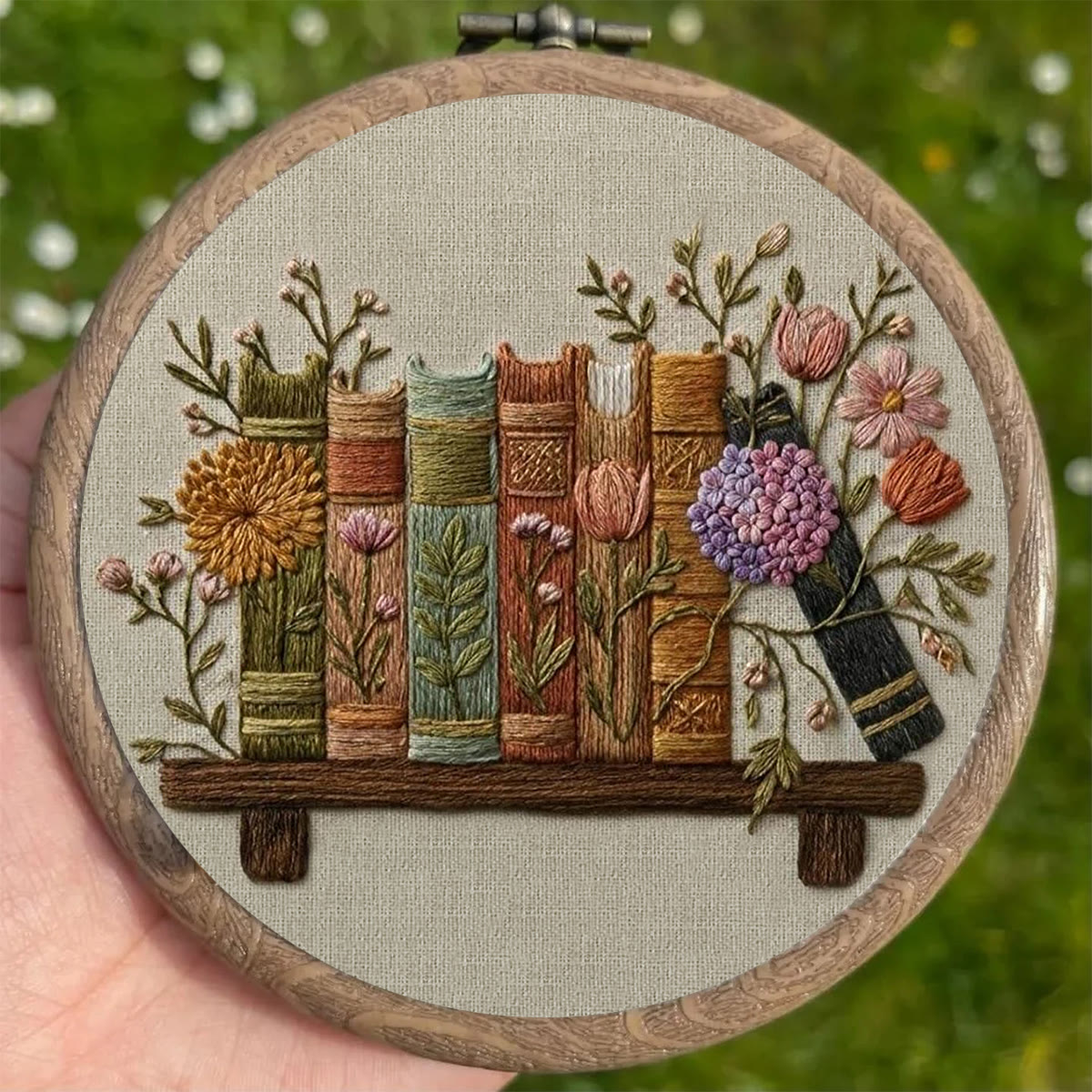 Rubbyoo Embroidery Kit - Garden Of Books | Perfect Keepsake For Book Lovers | Unique Reading Hobby Handicraft - image 2