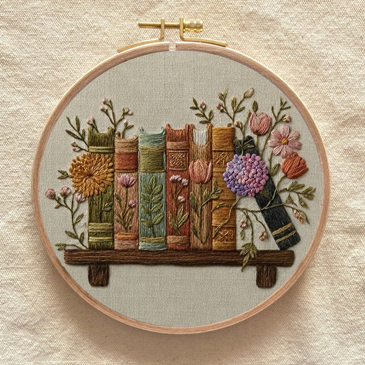 Rubbyoo Embroidery Kit - Garden Of Books | Perfect Keepsake For Book Lovers | Unique Reading Hobby Handicraft - image 3