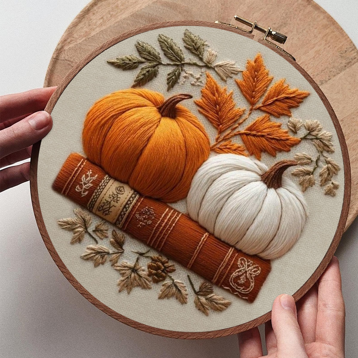 Rubbyoo Embroidery Kit - Pumpkin Story Book | DIY Present For Bookish Friend | Autumn Seasonal Room Accent - image 4
