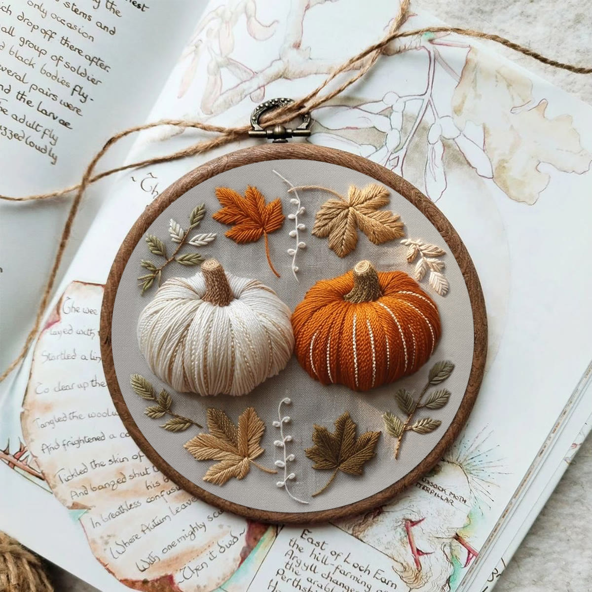 Rubbyoo Embroidery Kit - Pumpkin's Fall | Exquisite Pumpkin Texture Pattern | Elegant Botanical Style Needlework - image 8