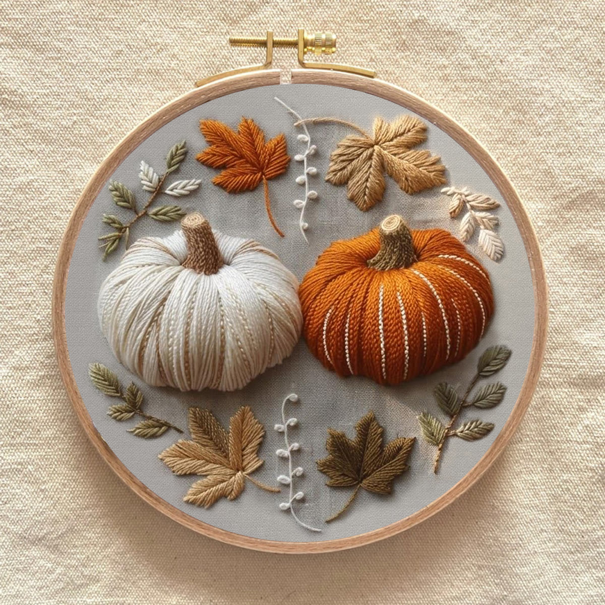 Rubbyoo Embroidery Kit - Pumpkin's Fall | Exquisite Pumpkin Texture Pattern | Elegant Botanical Style Needlework - image 7