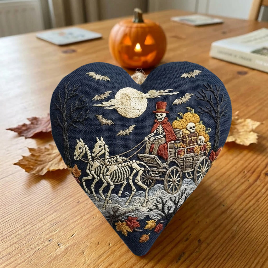 Rubbyoo Heart Embroidery Kit - Skeleton Driver | Halloween Gift | Gothic Home Decor - image 3
