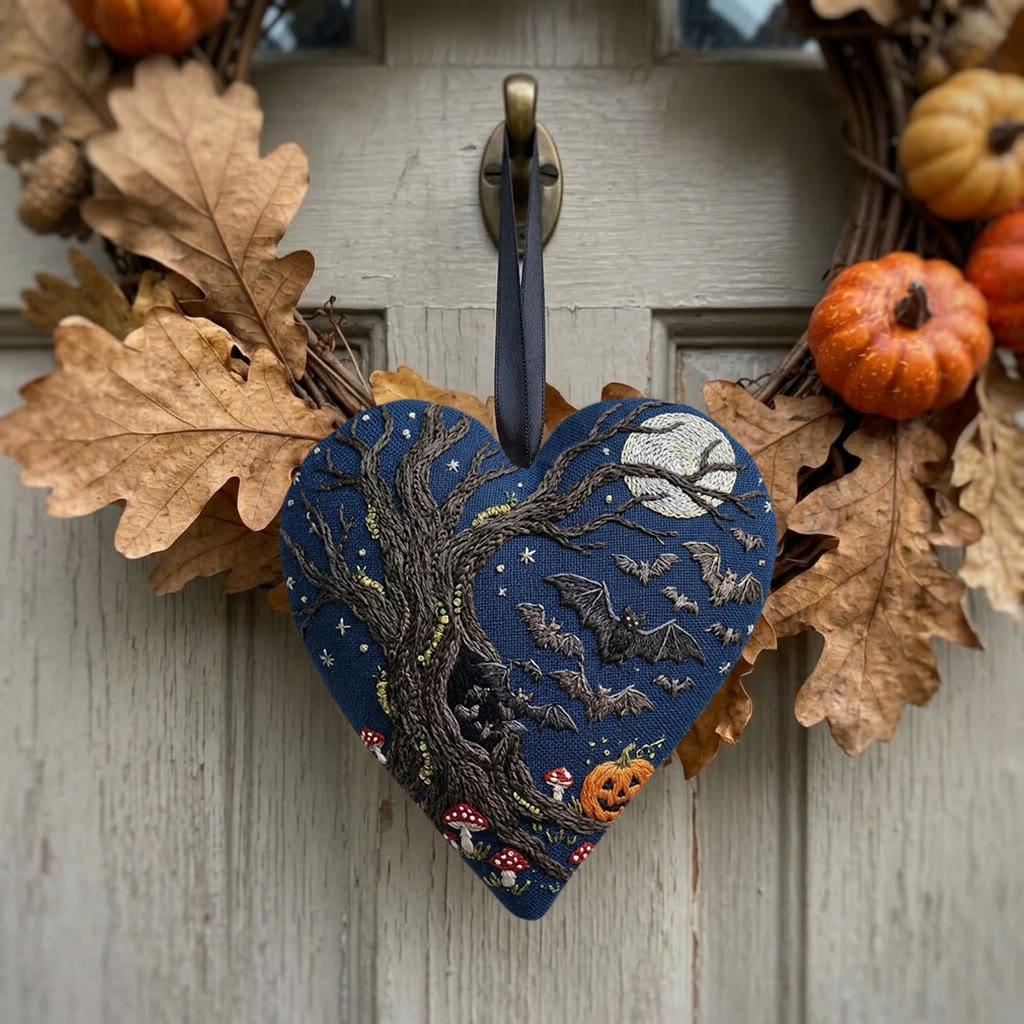 Rubbyoo Heart Embroidery Kit - Flying Bats | Witchy Gift | Spooky Season Decor - image 2