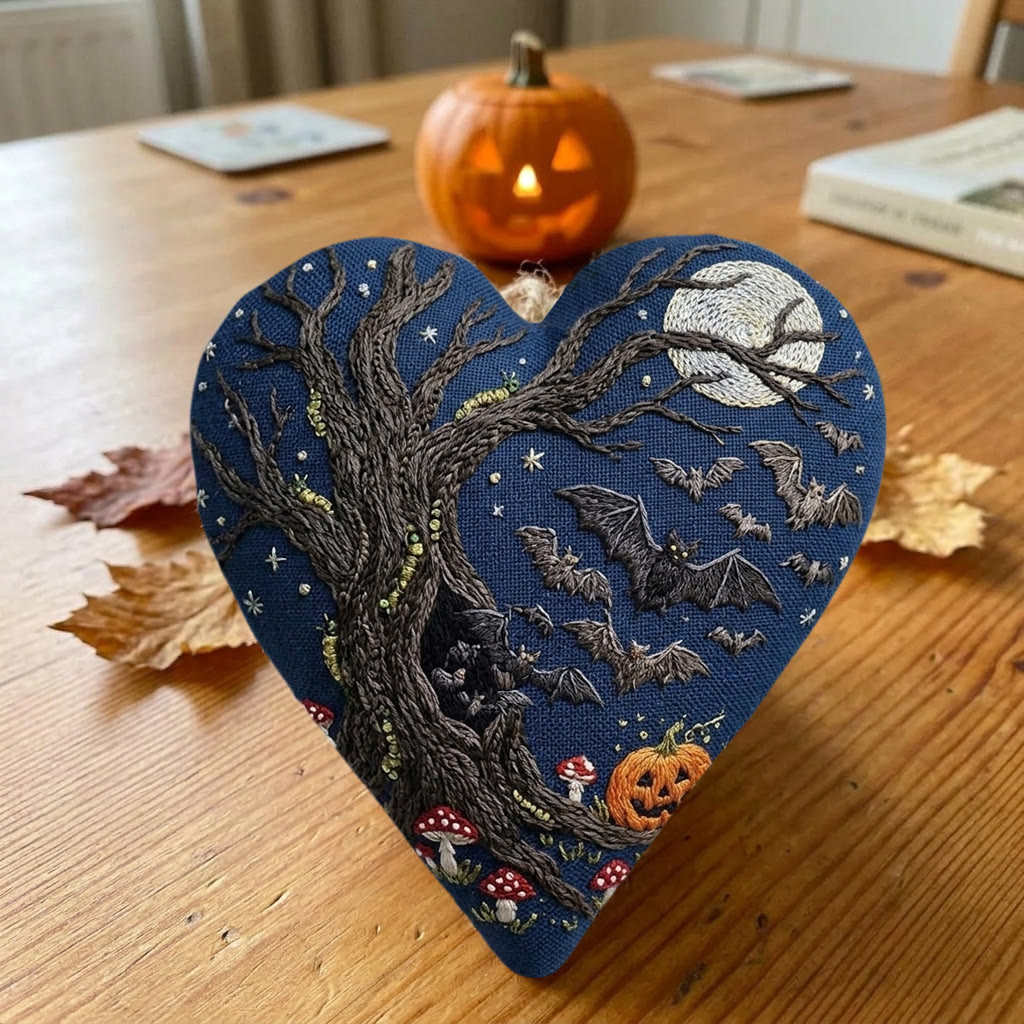 Rubbyoo Heart Embroidery Kit - Flying Bats | Witchy Gift | Spooky Season Decor - image 4
