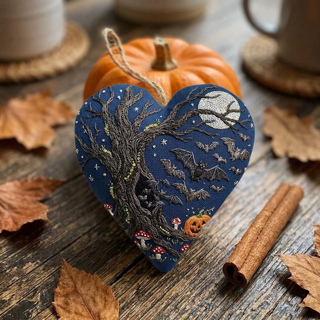 Rubbyoo Heart Embroidery Kit - Flying Bats | Witchy Gift | Spooky Season Decor - image 3