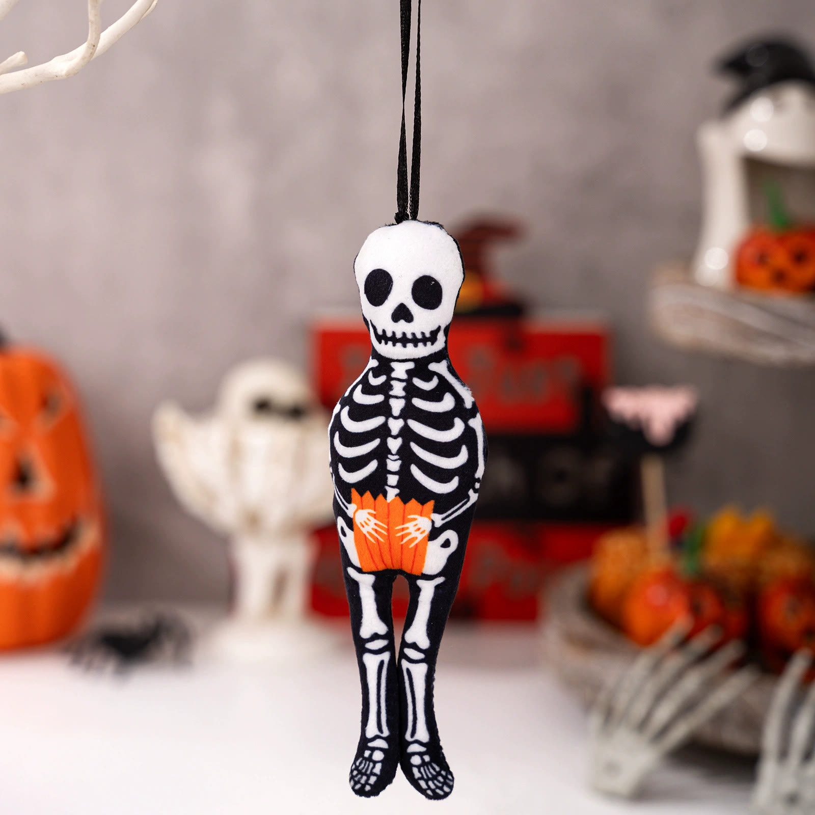 Rubbyoo 4pcs Halloween Hanging Ornaments - Spooky Day | Decorative Hanging Pendant | Unique Autumn Art Craft   - Skeleton - image 5