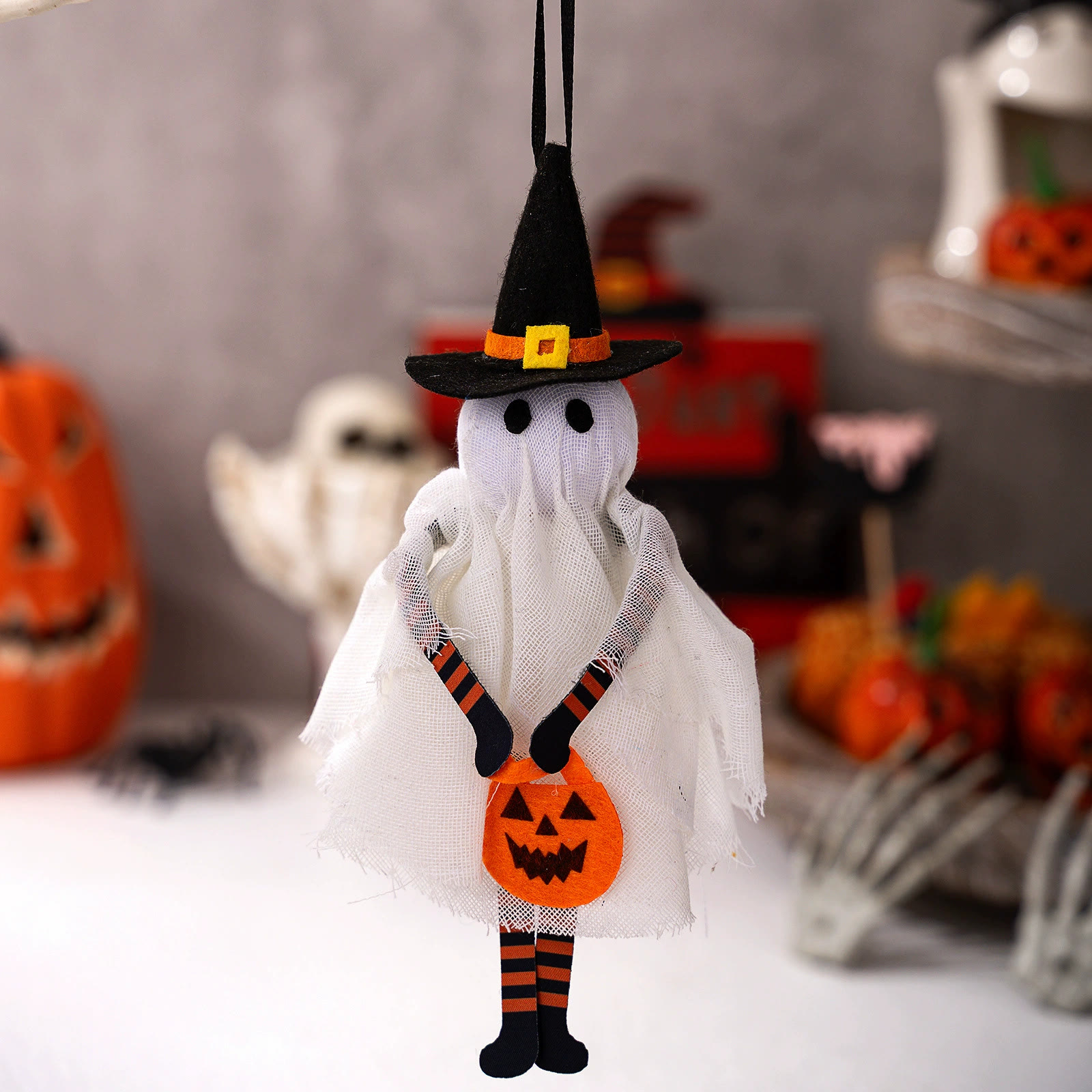 Rubbyoo 4pcs Halloween Hanging Ornaments - Spooky Day | Decorative Hanging Pendant | Unique Autumn Art Craft   - Ghost - image 7