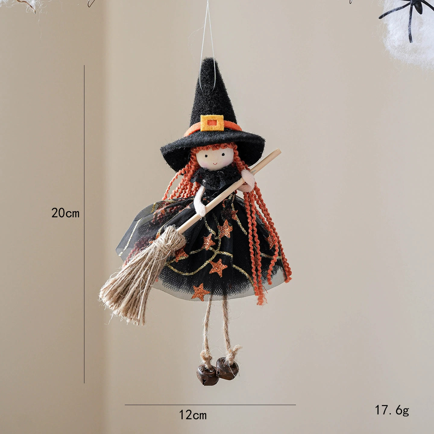 Rubbyoo 4pcs Halloween Witch Pendants - Fantasy Witch | Mysterious Holiday Design | Perfect Outdoor Decor  - Black Wizard - image 5