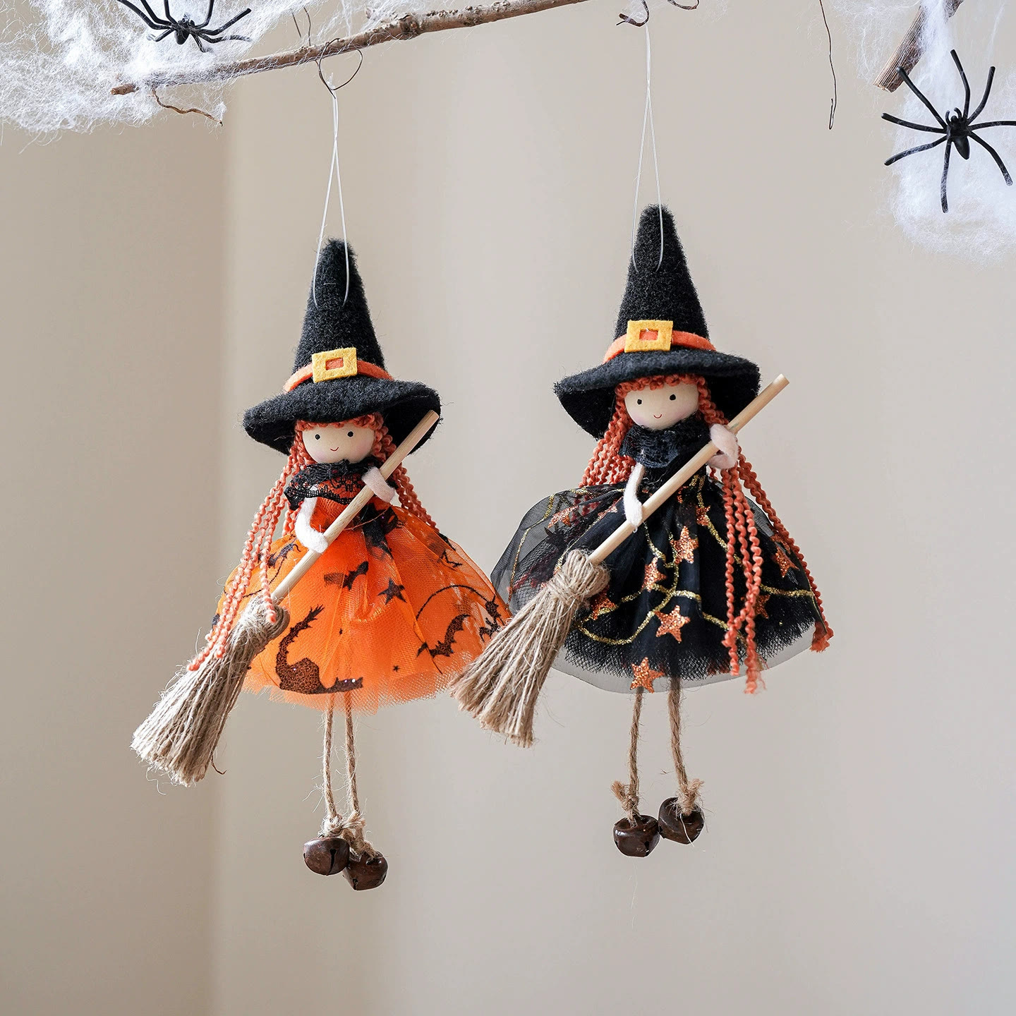 Rubbyoo 4pcs Halloween Witch Pendants - Fantasy Witch | Mysterious Holiday Design | Perfect Outdoor Decor  - image 2