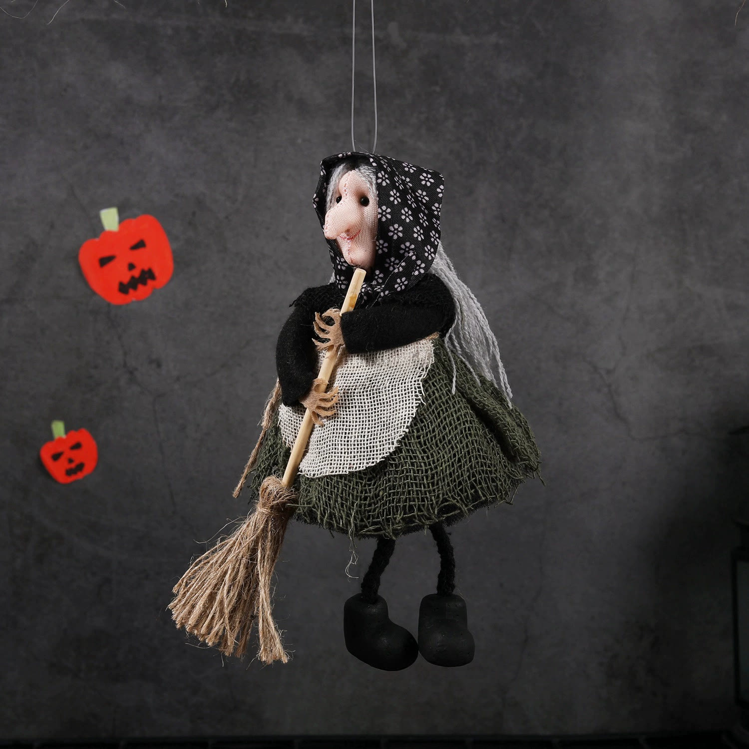 Rubbyoo  3pcs Witch Doll Halloween Pendants - Mystical Witch Doll | Halloween Party Supplies | Autumn Decorative Designs - Black Apron Witch - image 3