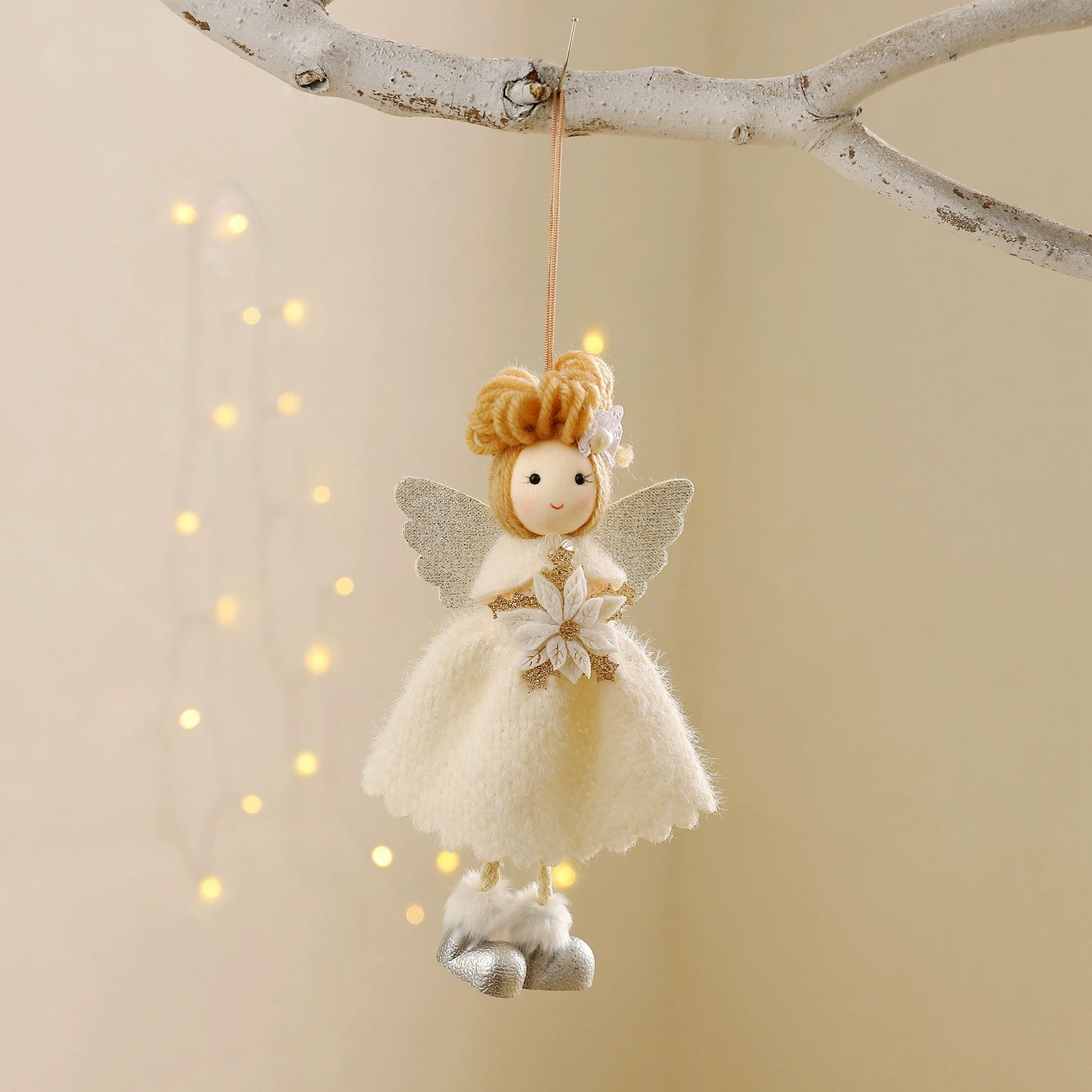 Rubbyoo 3 Pcs Angel Christmas Pendants - Snowflake Princess | Christmas Hanging Decor | Unique Birthday Gift For Kids - White - image 2
