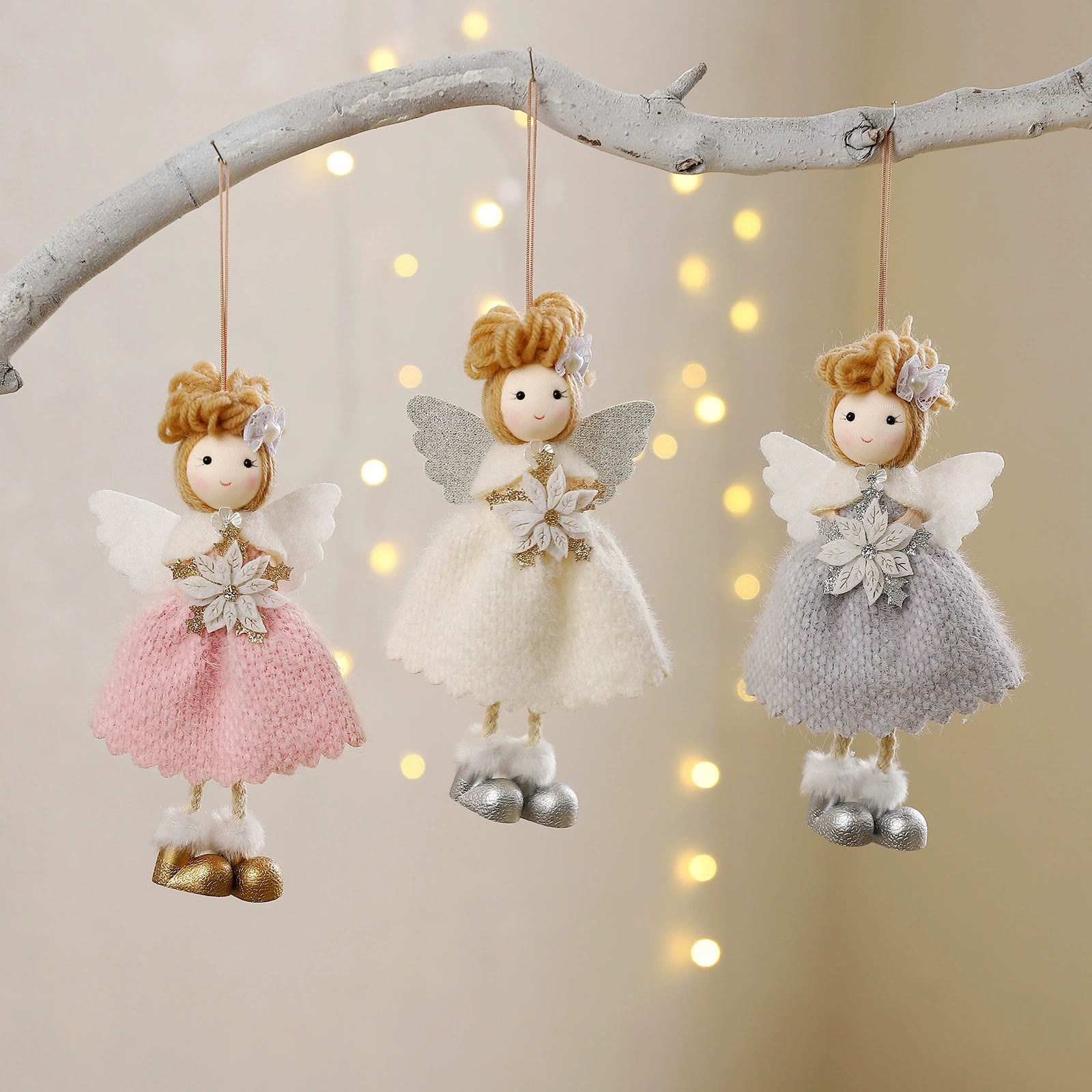 Rubbyoo 3 Pcs Angel Christmas Pendants - Snowflake Princess | Christmas Hanging Decor | Unique Birthday Gift For Kids - Princess Series - image 1