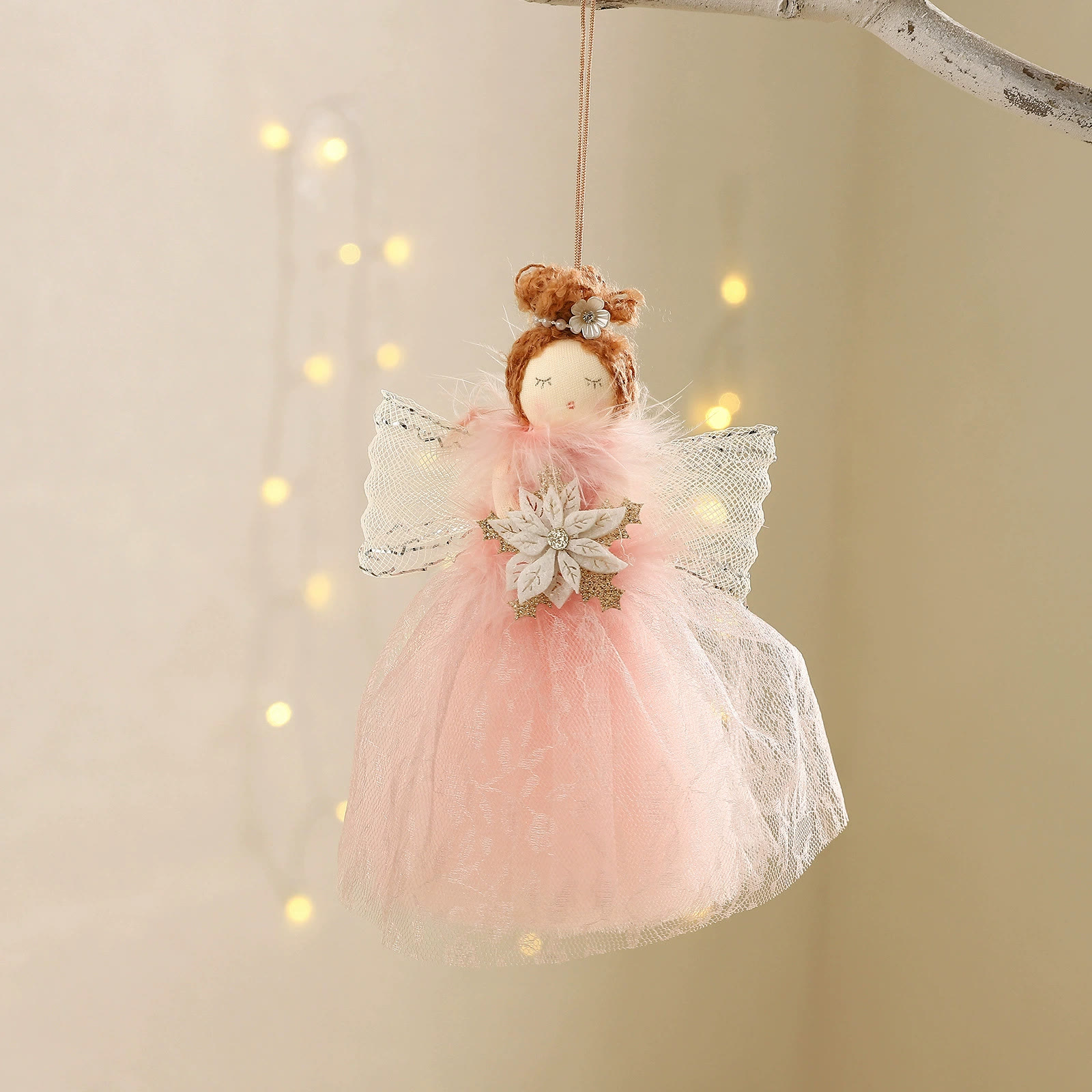 Rubbyoo 3 Pcs Christmas tree Ornaments - Little Graceful Bride | Unique Wedding Party Decor | Christmas Tree Pendant  - Pink - image 4