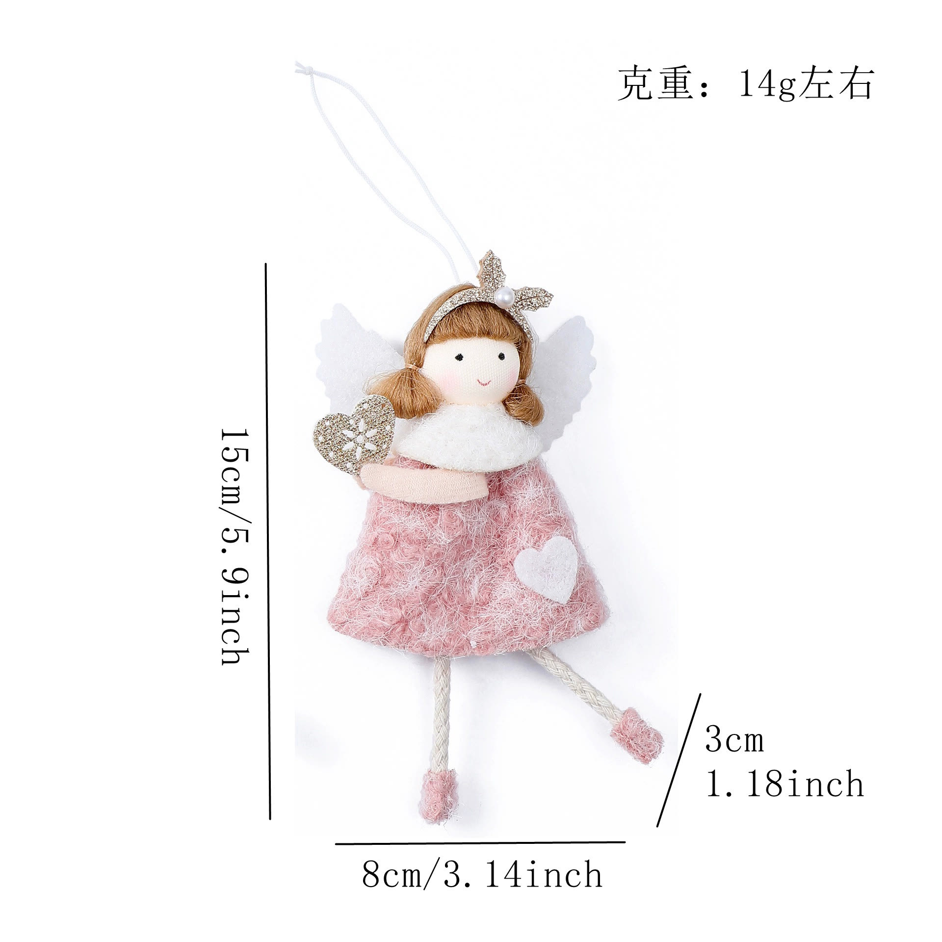 Rubbyoo 3 Pcs Angel Doll Ornaments - Sweet Girl | Christmas Doll Hanging | Cute Pendant Gift  - image 5