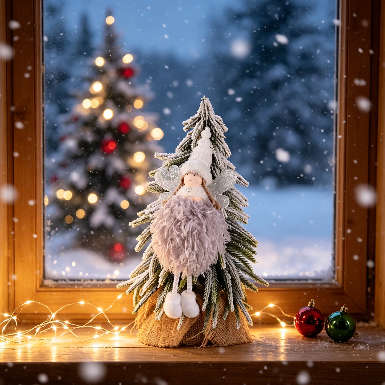 Rubbyoo 3 Pcs Fairy Christmas Ornaments - Winter Fairy | Christmas Tree Decorative Doll | Nice Holiday Gift  - Gray - image 3