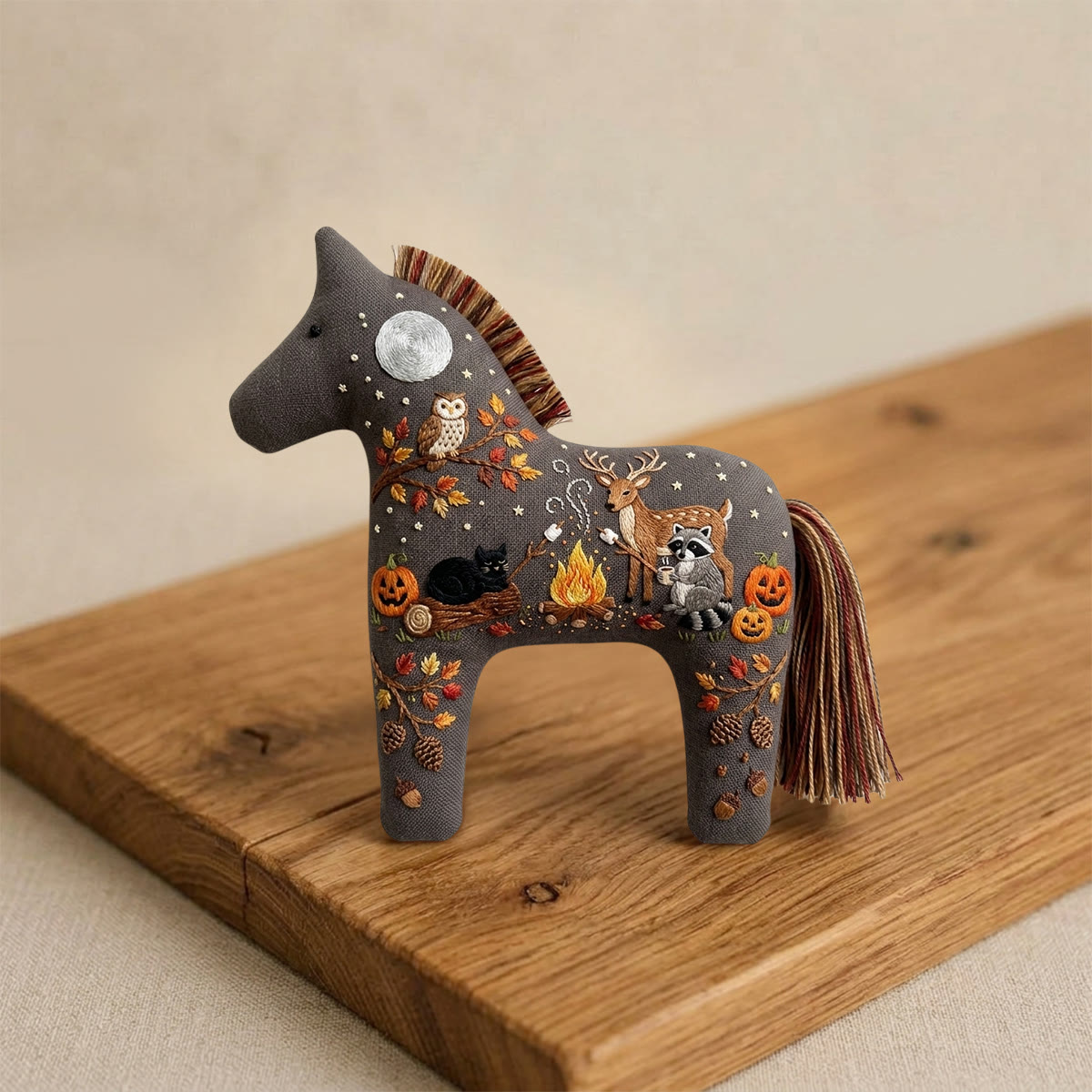 Rubbyoo Dala Horse Embroidery Kit - Halloween Animal | Diy Hanging Decor | Perfect For Handmade Beginner - image 3
