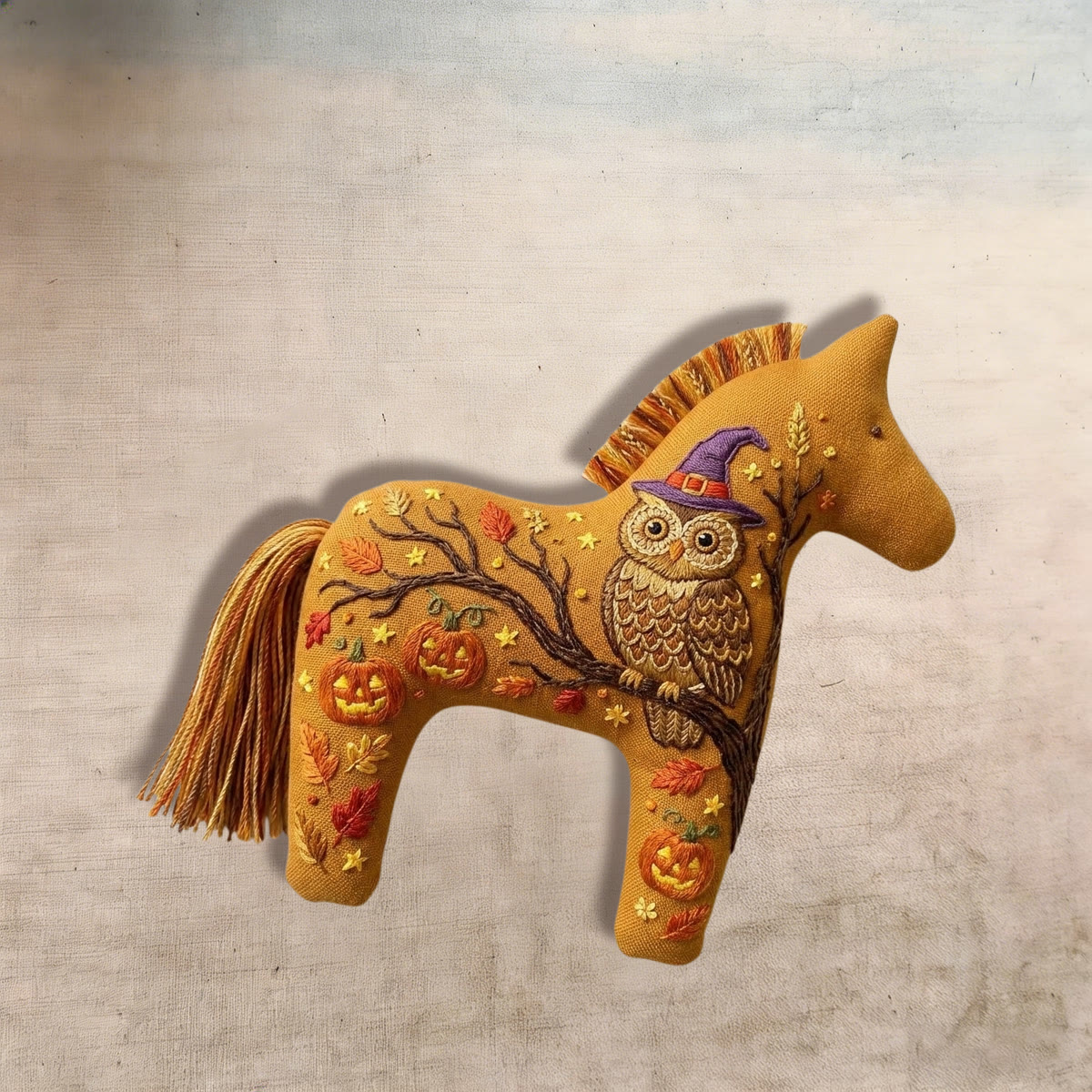 Rubbyoo Dala Horse Embroidery Kit - Halloween Witch Owl & Jack-o'-lantern | Vintage Room Decor | Multi-occasion Gift For Birthday & Holiday - image 8