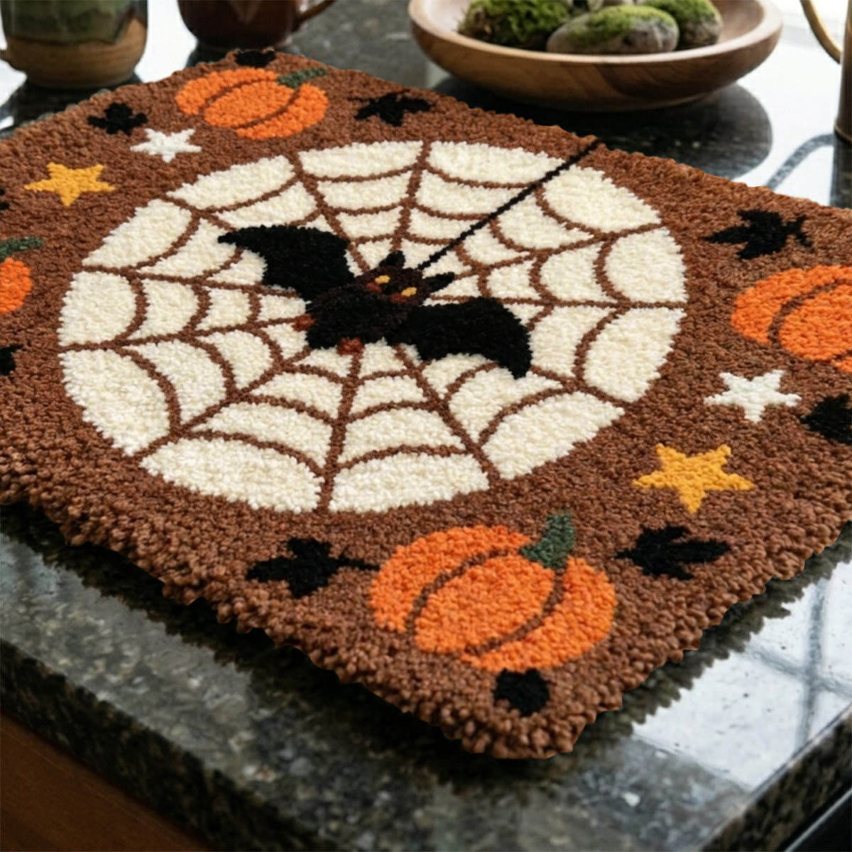 Rubbyoo Latch Hook Rug Kit - Bats And Spiderwebs | Versatile Spooky Decor | Creative Wall Hanging - image 8