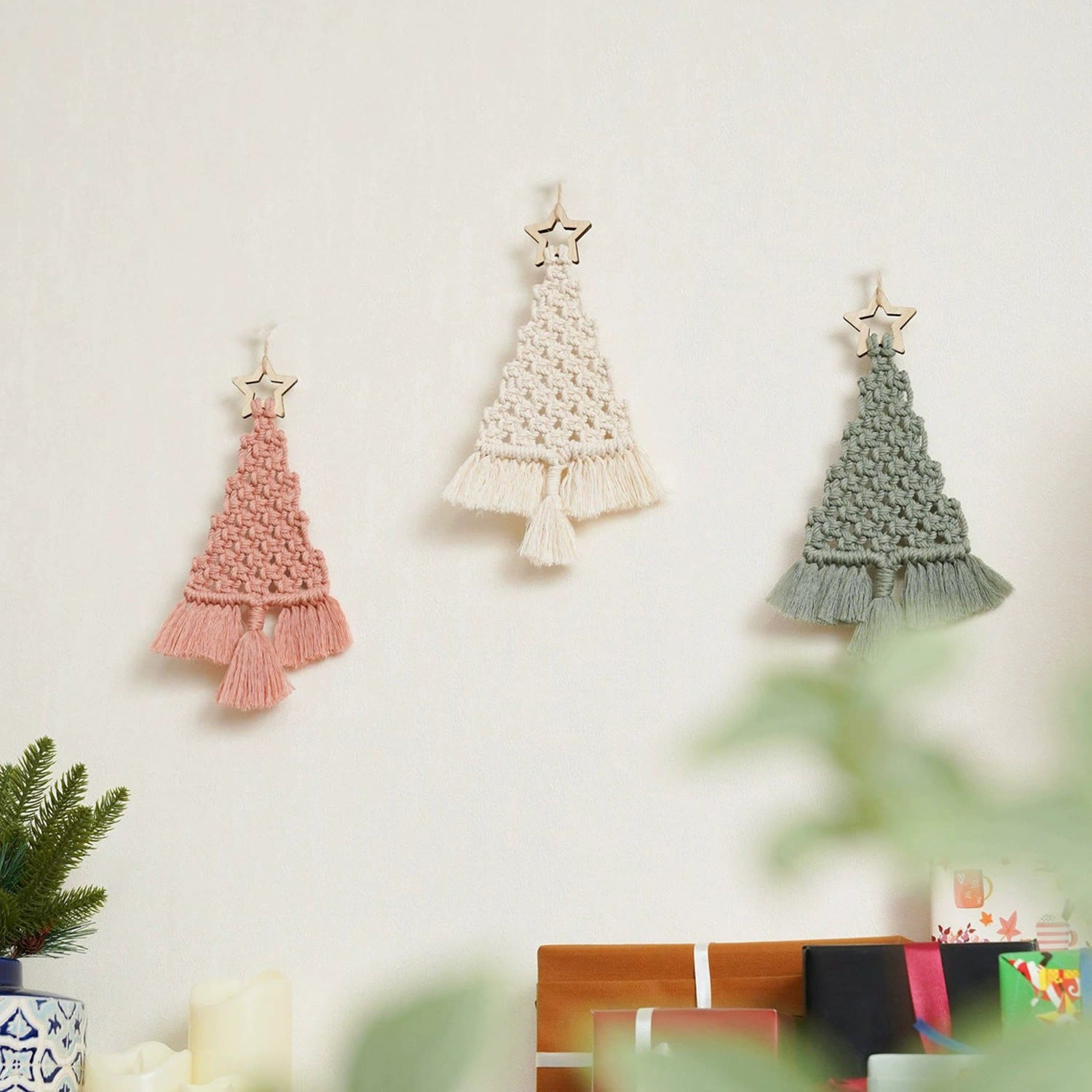 Rubbyoo Boh Macrame Christmas Tree Ornament - Woven Crafts For Home Decor | New Holiday Gift Idea - image 2