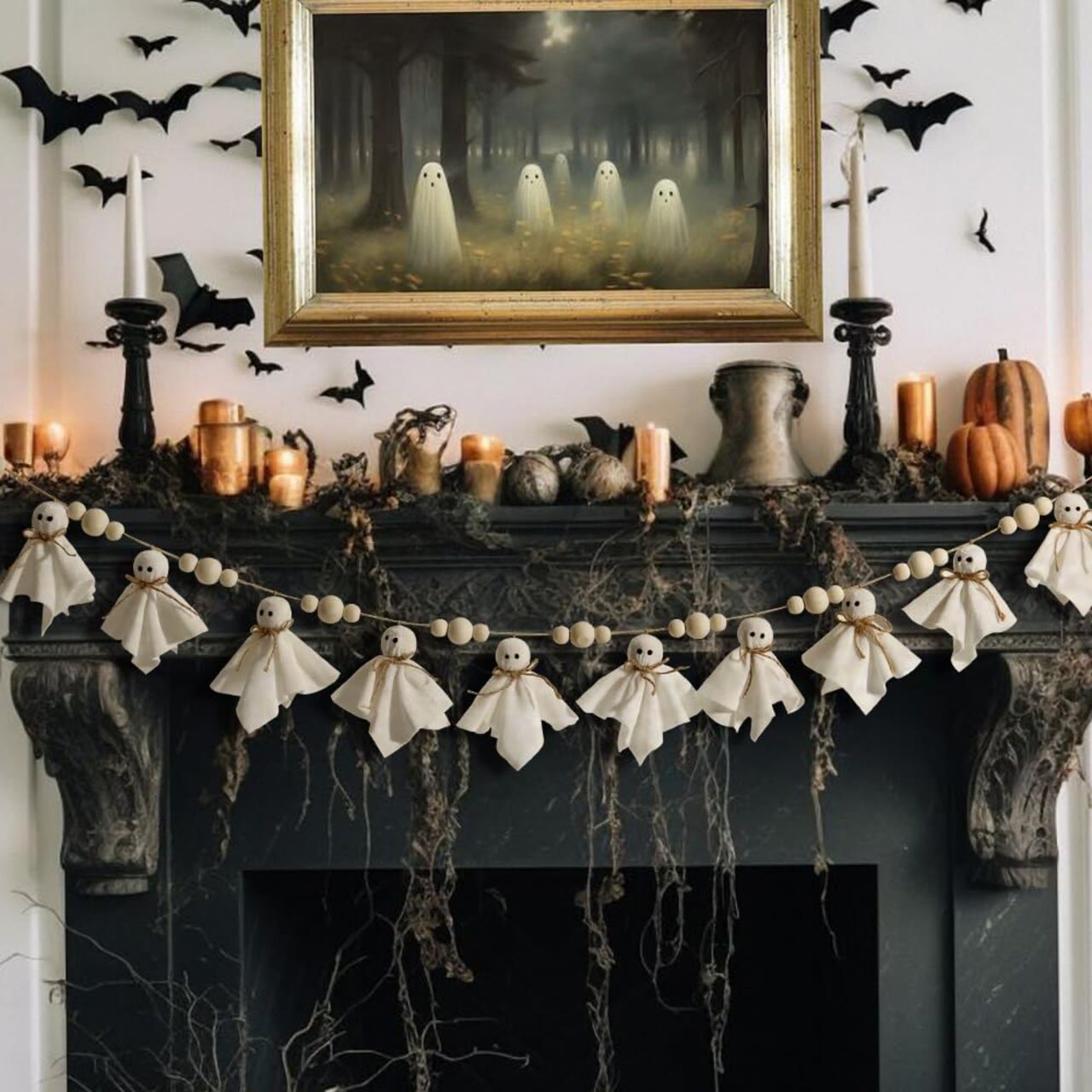 Rubbyoo 16pcs Halloween Ghost Ornaments - Halloween Home Party Decor | Unique Yard Tree Hanging  - image 2