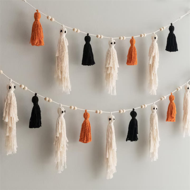 Rubbyoo Spooky Ghost Halloween Ornaments - Tasse Halloween Knitted Crafts | Perfect For Wall Decor - image 3