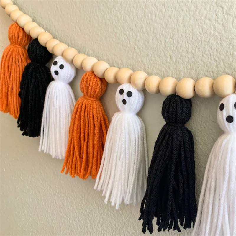 Rubbyoo Spooky Ghost Halloween Ornaments - Tasse Halloween Knitted Crafts | Perfect For Wall Decor - image 1