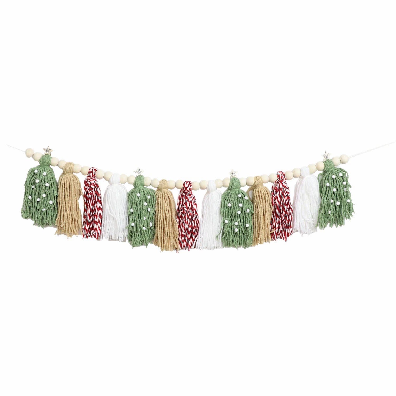 Rubbyoo Boho Christmas Hanging Decoration - Christmas Mantel Decor | Unique Festive Gift Craft  - A string of 13  tassels - image 4