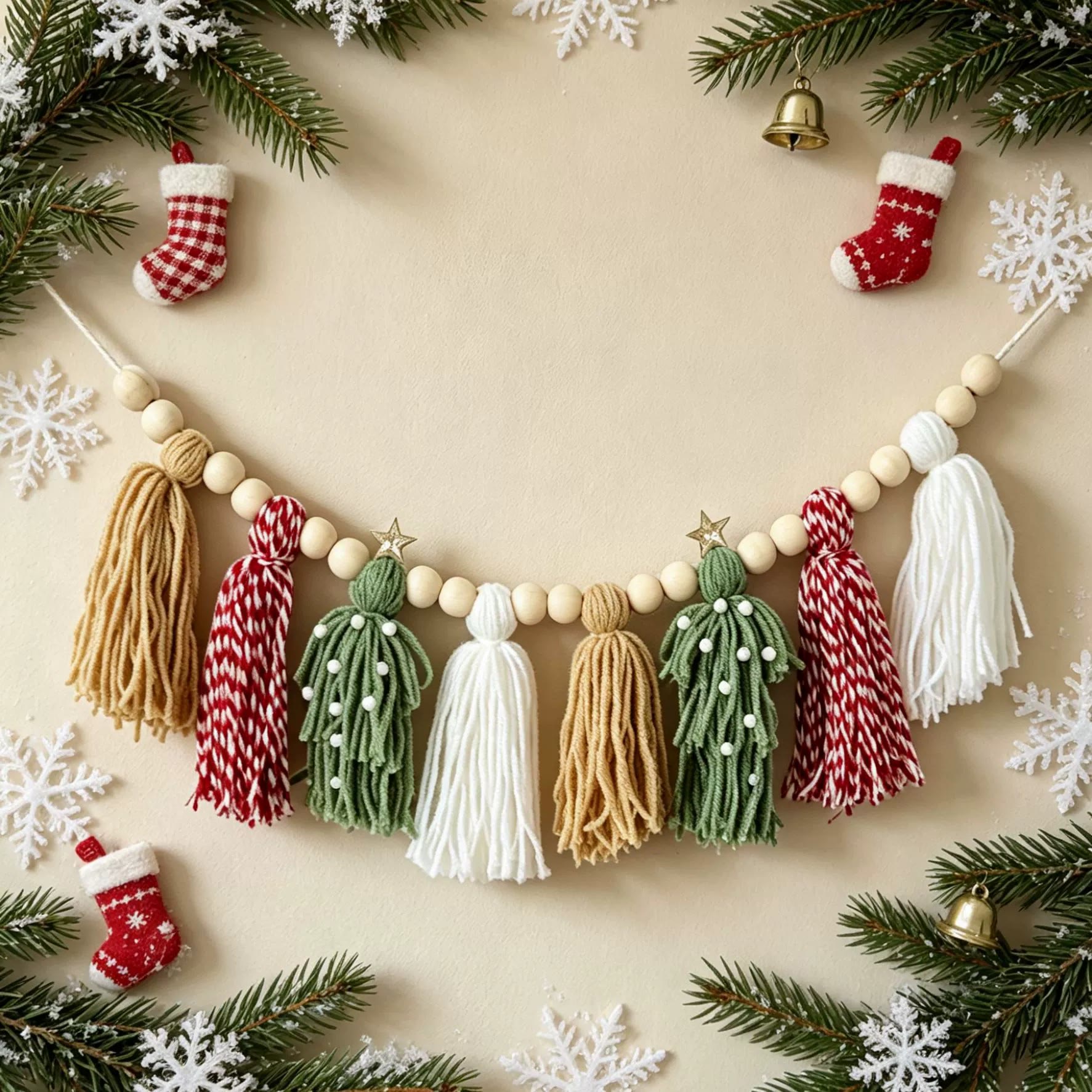 Rubbyoo Boho Christmas Hanging Decoration - Christmas Mantel Decor | Unique Festive Gift Craft  - image 1