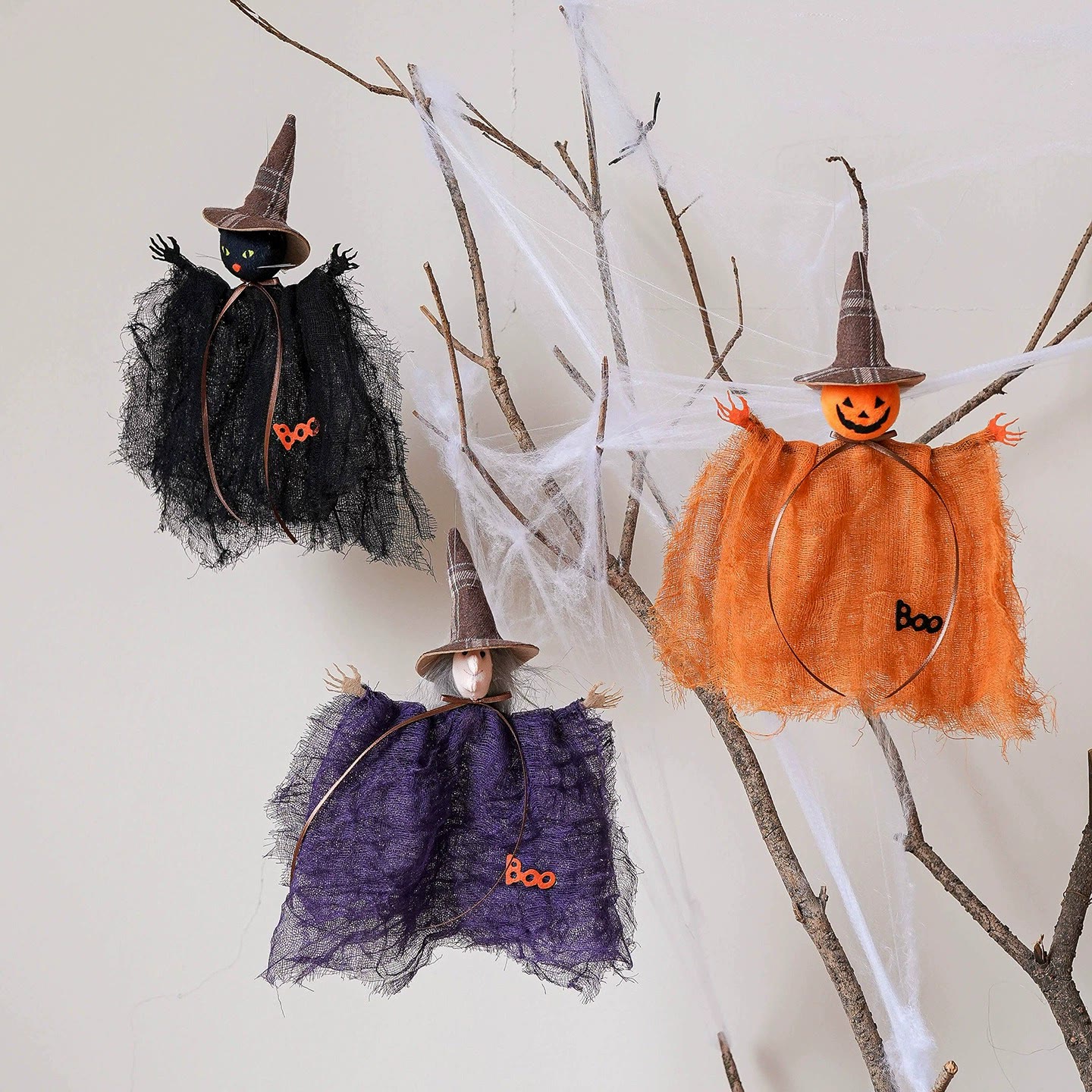 Rubbyoo Silk Halloween Hanging Witch - Decorative Halloween Art | Spooky Haunted House Decor  - Halloween Bundle - image 1