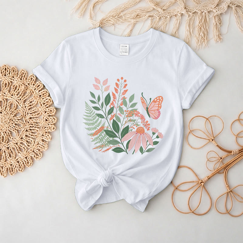 Rubbyoo Wonderful Garden  Graphic Tee  - Chic Botanical & Floral Motif  | Teacher's Sophisticated Outfit - White - 2XL - image 10