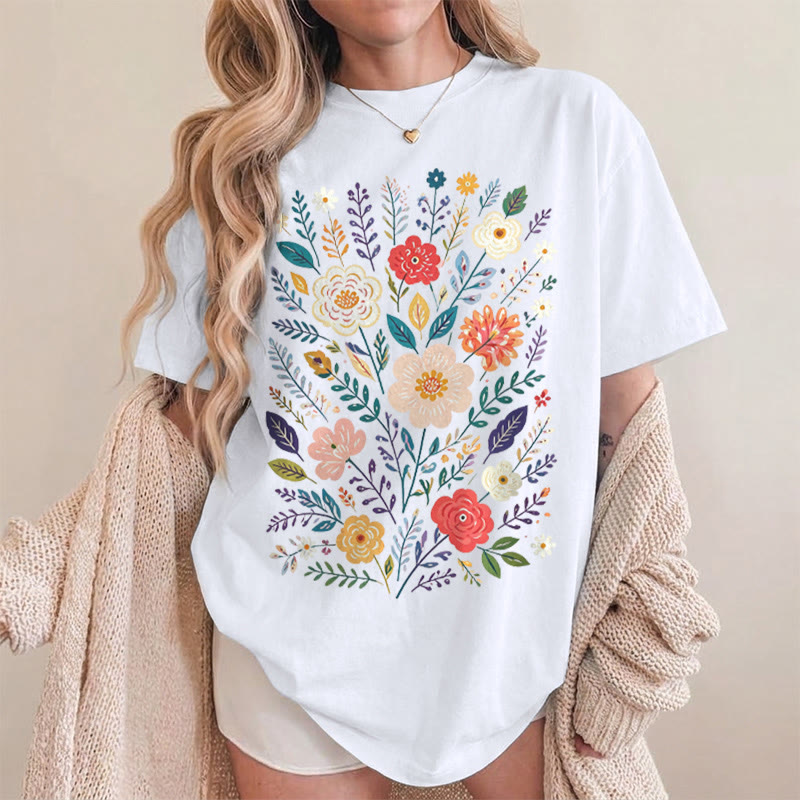 Rubbyoo Beautiful Flowers  Graphic Tee  - Elegant Floral Gift For Her  | Comfortable Daily T-shirt - image 14