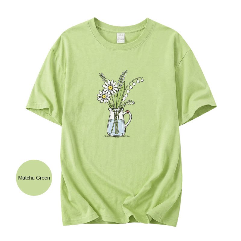 Rubbyoo Woodland Rabbit Graphic Tee  - Fresh Summer Vibe Wear | Minimalist Botanical Graffiti - image 1