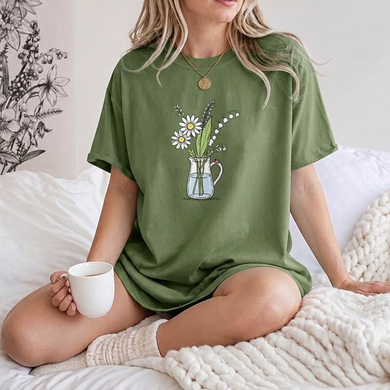 Rubbyoo Woodland Rabbit Graphic Tee  - Fresh Summer Vibe Wear | Minimalist Botanical Graffiti - image 13