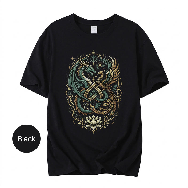 Rubbyoo Mysterious Dragon Graphic Tee  - Stylish Dragon Pattern | Cool T-shirt Perfect For Music Festival - image 1