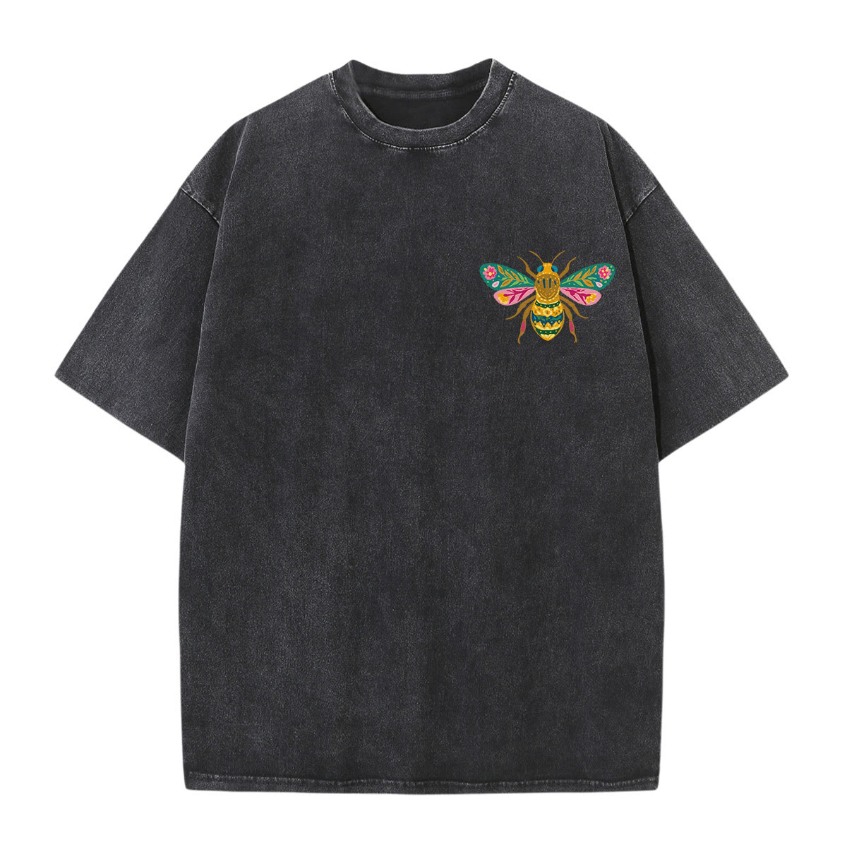 Rubbyoo We All Hum At Our Own Small Pace Double Sided Bees Pattern Unisex Washed T-shirt  - image 14