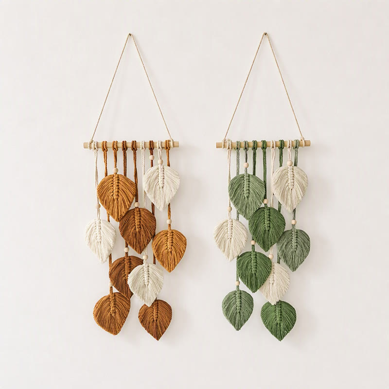 Rubbyoo Woven Leaves Hanging Decorariton - Boho Living Room Ornament | Perfect Housewarming Gifts   - image 2