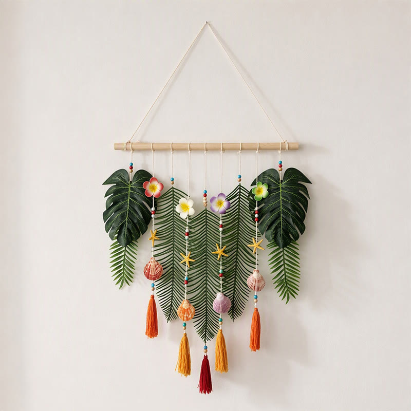 Rubbyoo Bohemian Hanging Ornament - Tropical Hanging Backdrop Decor | Gifts For Mom - Leaves Tapestry - image 1