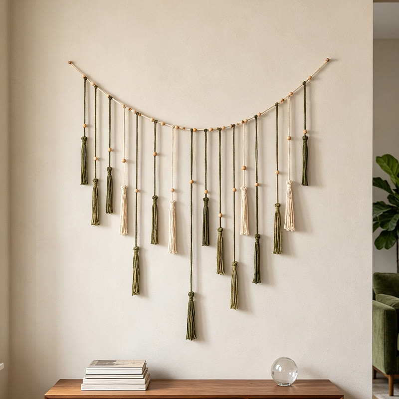 Rubbyoo Delicate Tassel Ornament - Decorative Nursery Decor | Modern Macrame Tapestry  - image 1