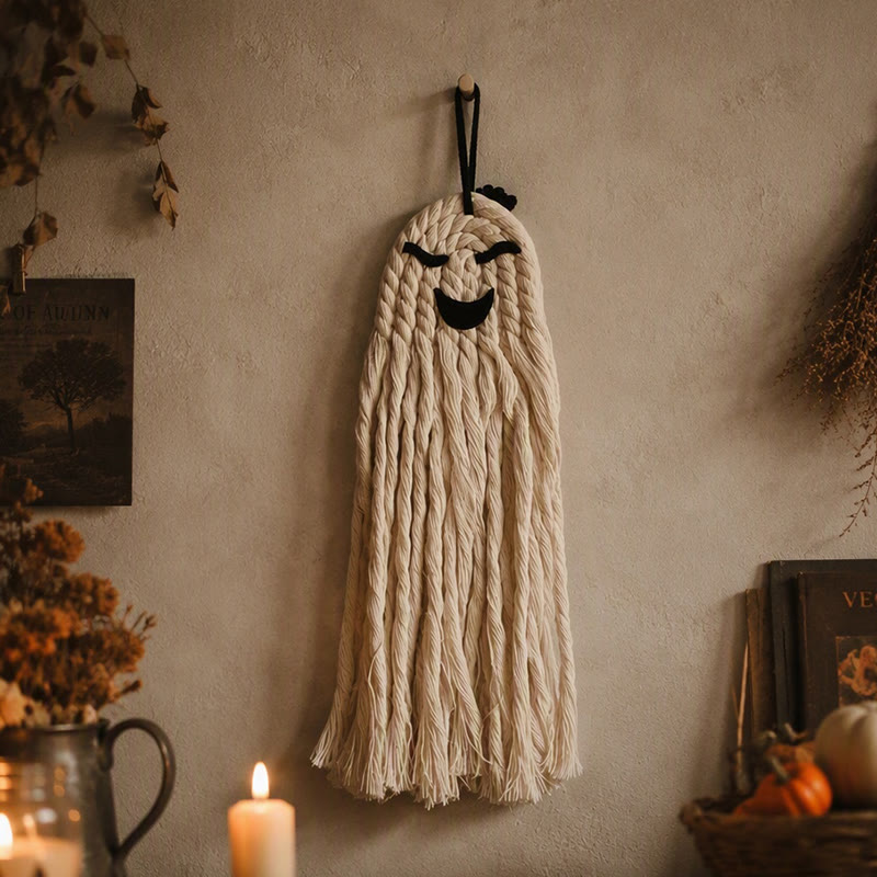 Rubbyoo Macrame Halloween Ghost Decor - Creative Outdoor Hanging | Nice For Halloween Party  - image 1